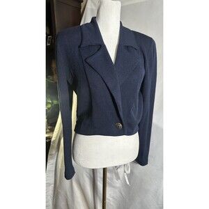 St. John Custom Navy Single Button Sz. S Cropped